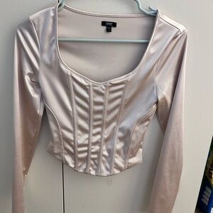 Express Gold Crop Body Contour Blouse
